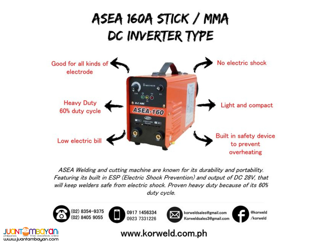ASEA 160A DC Inverter Type Welding Machine - Made in Korea