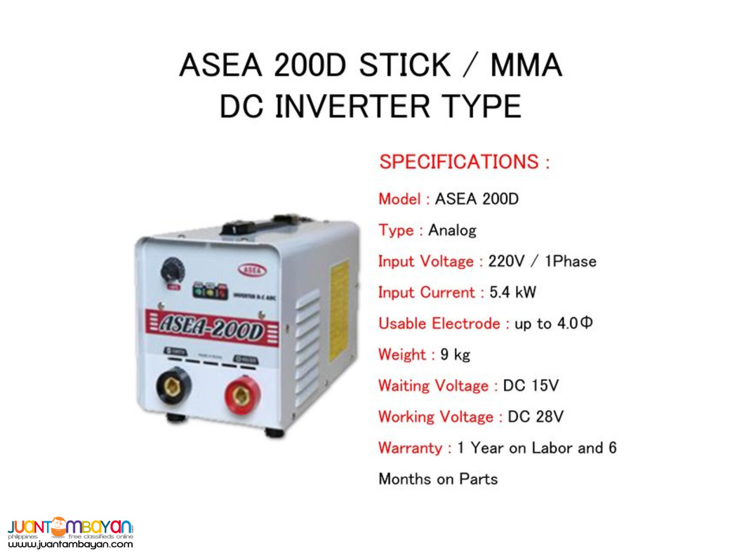 ASEA 200D DC Inverter Type Welding Machine - Made in Korea(WHITE)
