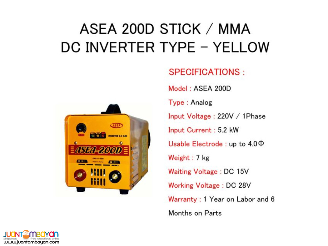 ASEA 200D Portable Welding machine - Inverter Type