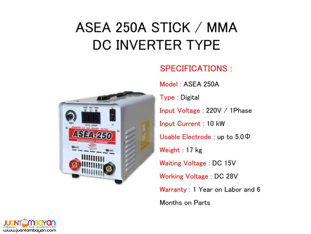 Portable DC Inverter Welding Machine - ASEA 250A