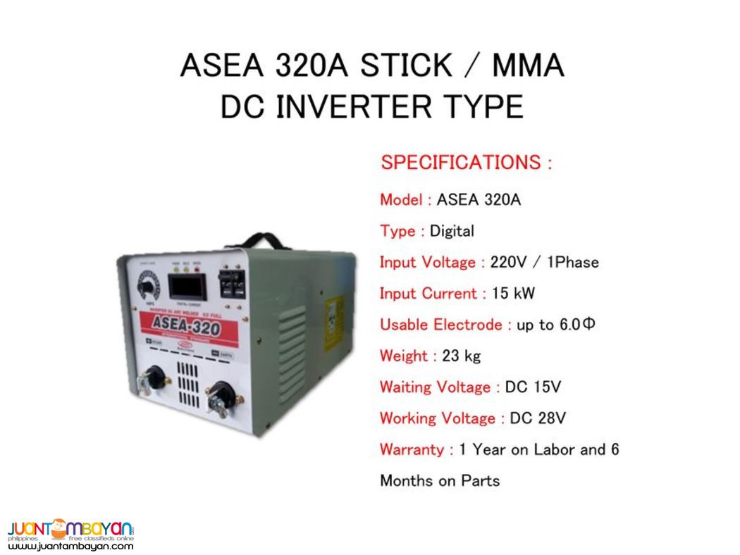 ASEA 320A Stick Welding Machine - Heavy Duty Inverter Type