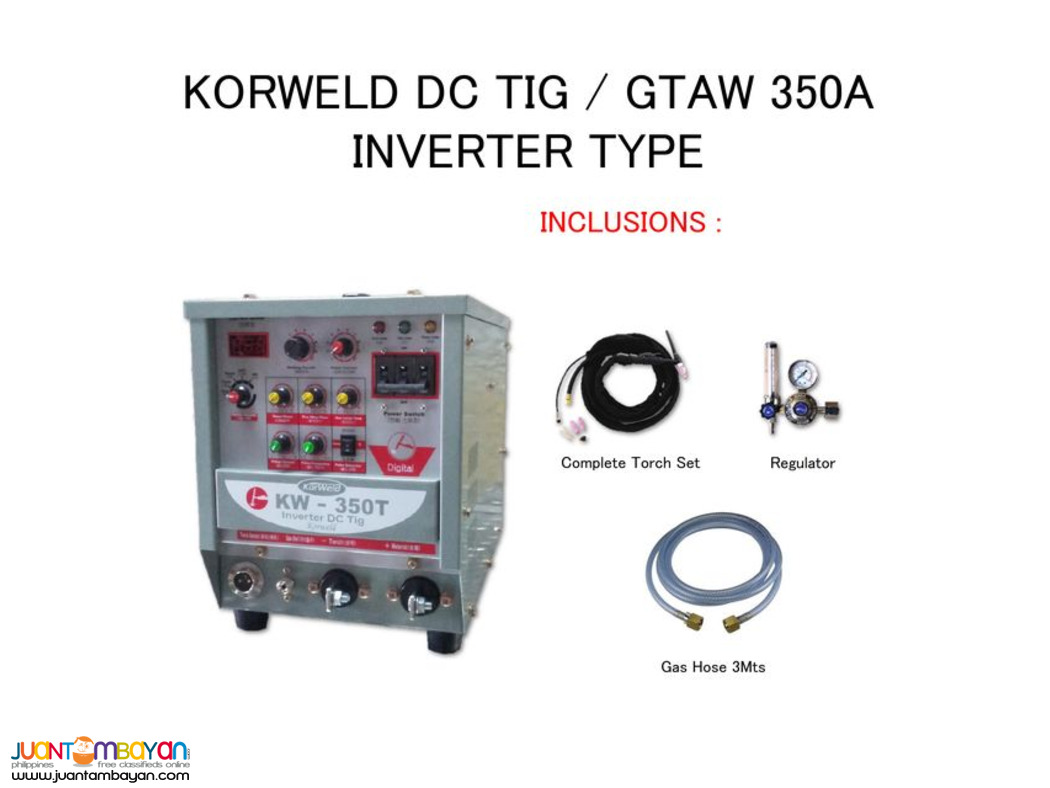 Korweld DC TIG/GTAW 350A Inverter Type Welding Machine 