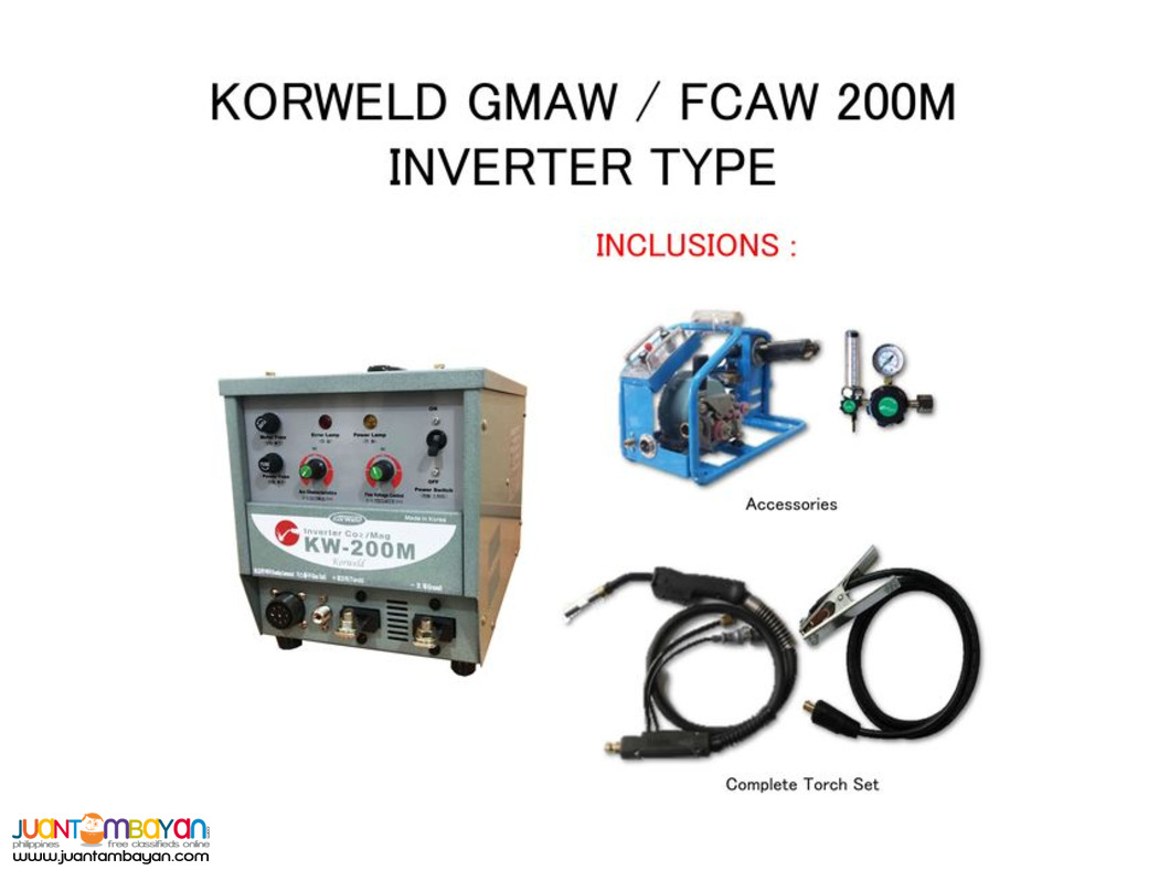 Korweld CO2/MIG/GMAW/FCAW 200A DC Inverter Welding Machine