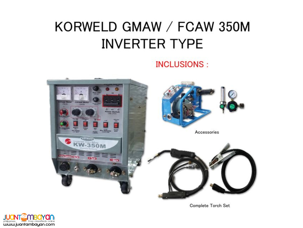 MIG/FCAW/GMAW Welding Machine 350A (mini) - Korweld DC Inverter Type