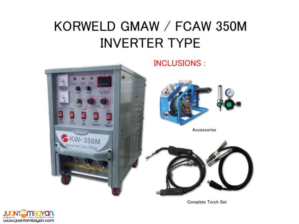 CO2 MIG DC Inverter Welding Machine - GMAW/FCAW - Korweld 350A