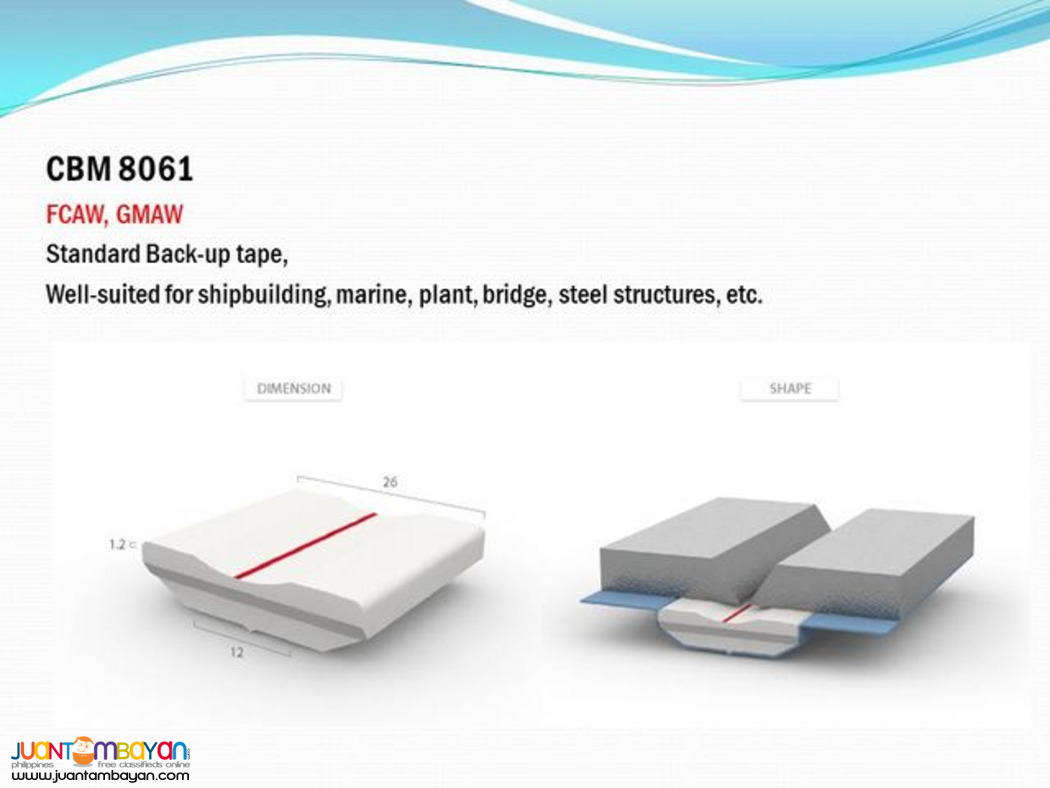 Ceramic backing Tape for welding