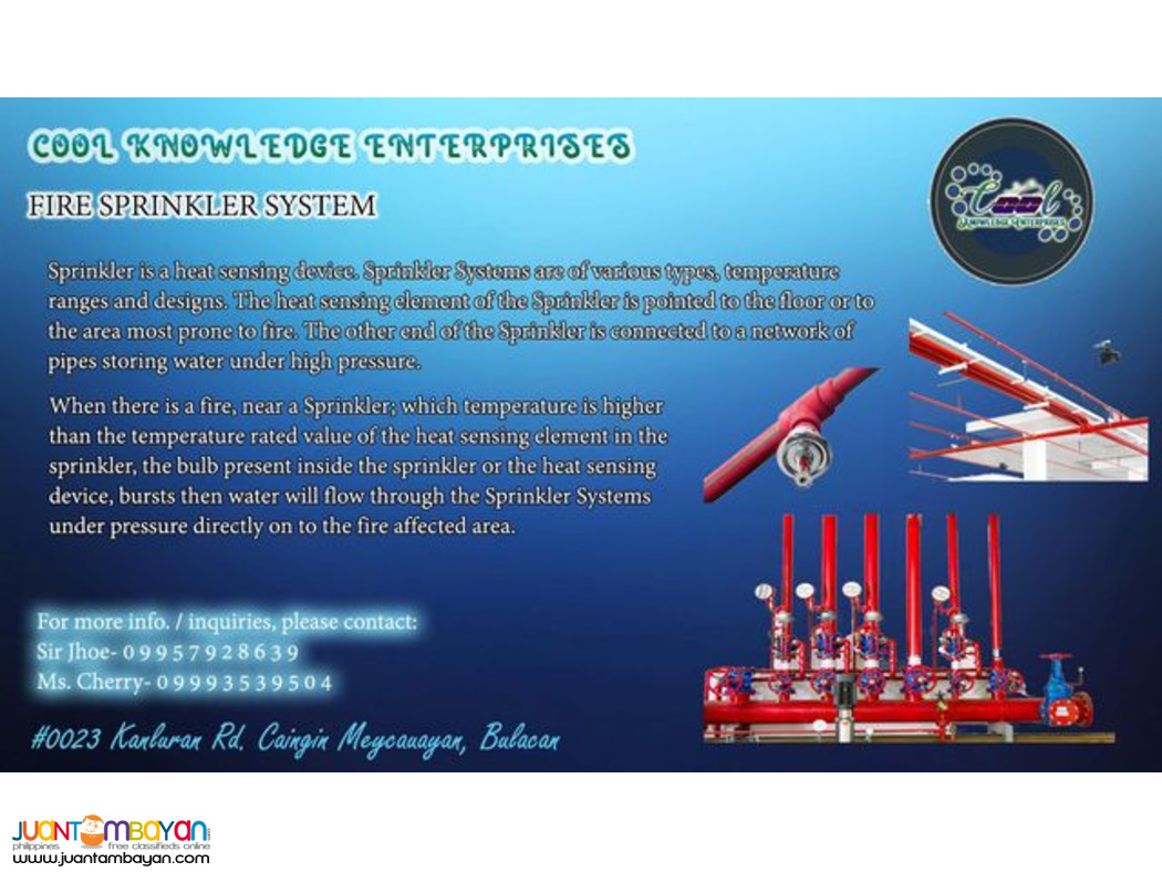 supply and installation of fire sprinkler system
