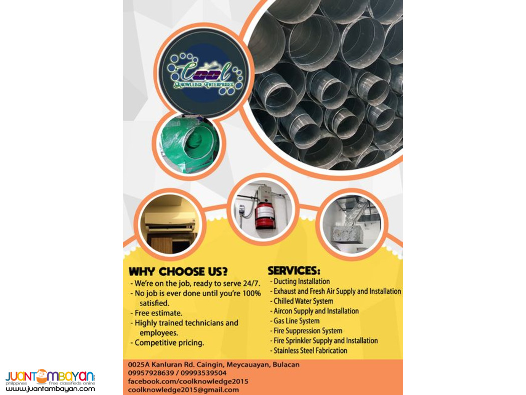 Ventilation System Ducting Exhaust Blower aircon gas line