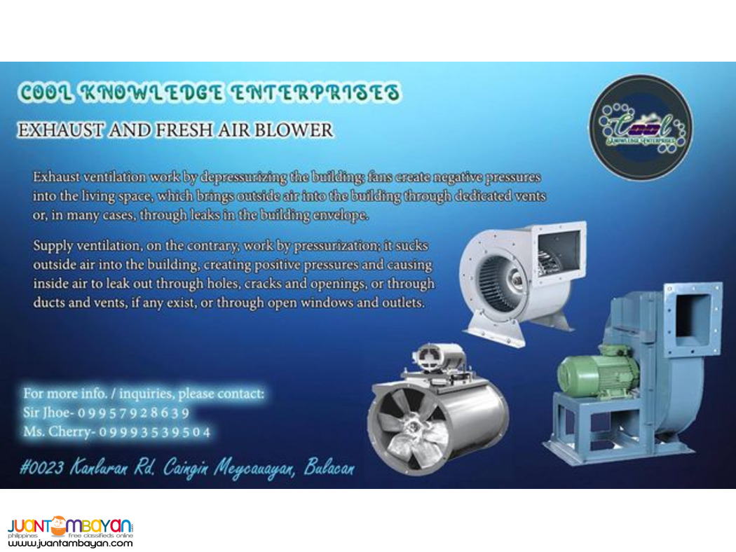Supply and Installation of Ducting and blowers