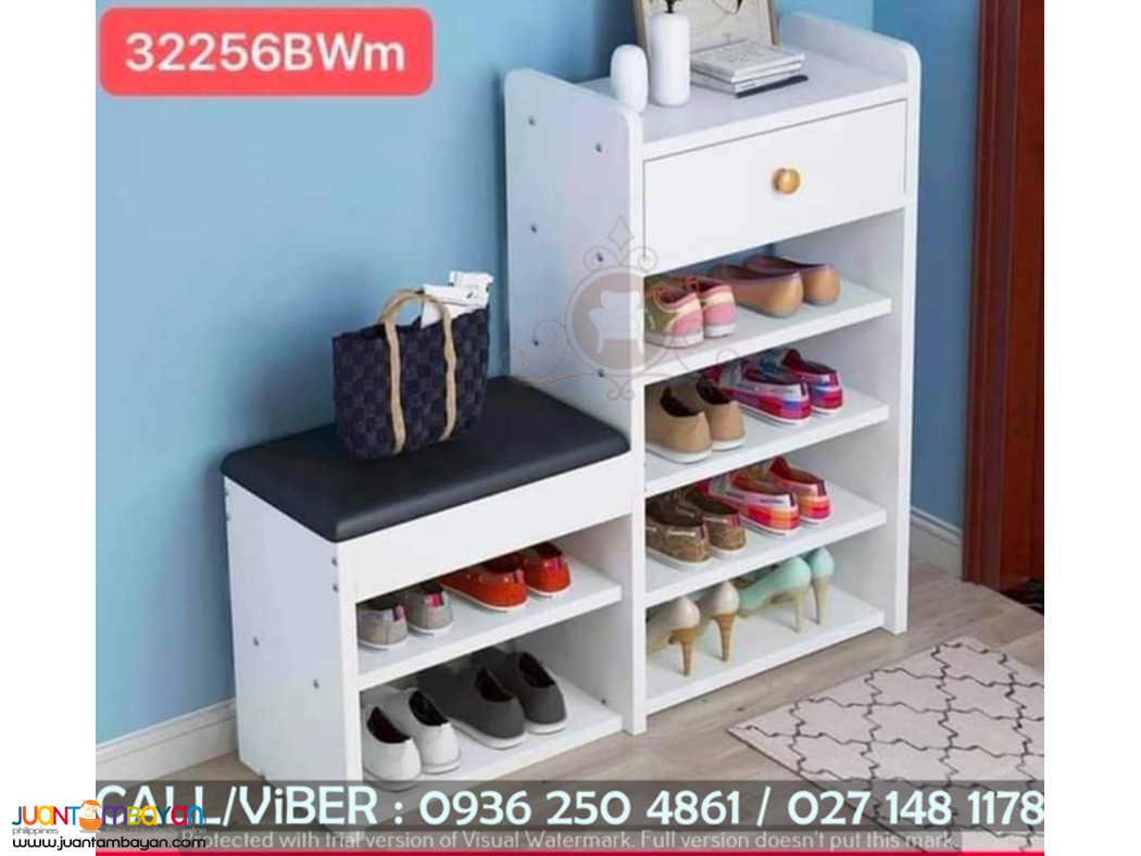 WOODEN SHOE RACK WITH CHAIR 