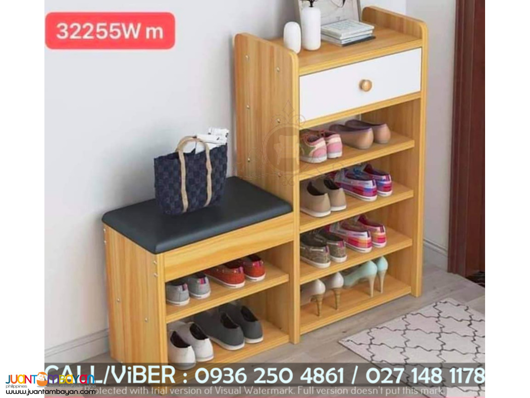 WOODEN SHOE RACK WITH CHAIR 