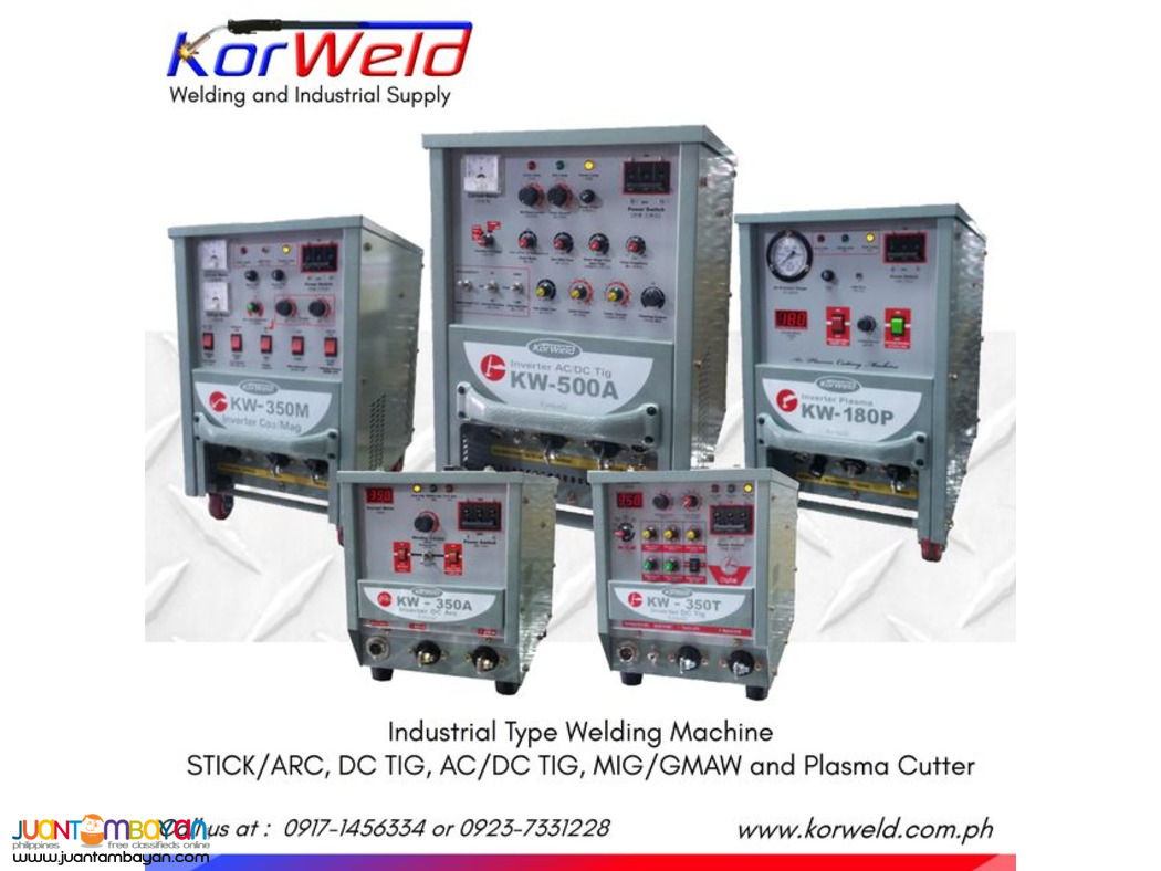 Korweld ARC/STICK,TIG/GTAW Welding,MIG/GMAW/FCAW Welding,Plasma Cutter 