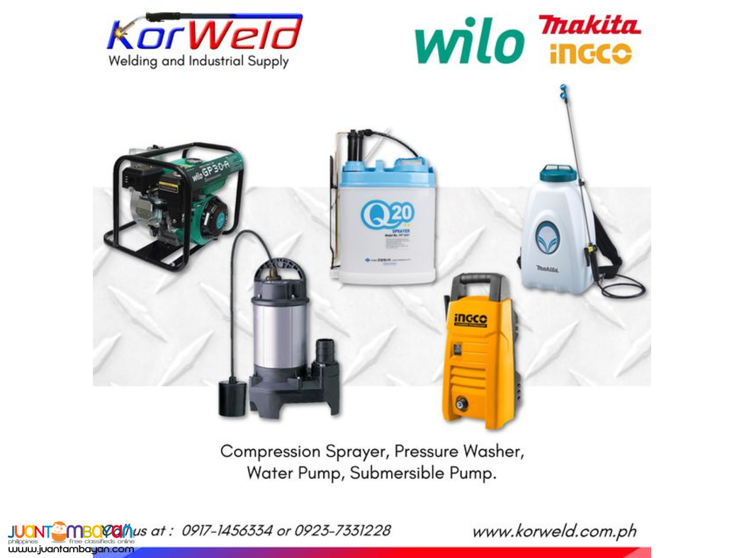compression Sprayer, Pressure Washer, Water Pump and Submersible Pump