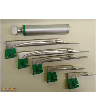 EMS Medical Grade Stainless Steel Fiber Optic Laryngoscope Set