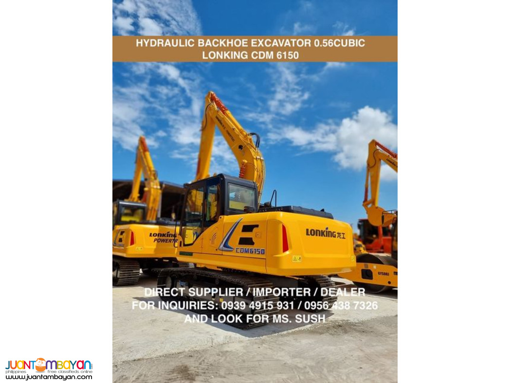 cdm6150 hydraulic backhoe excavator 0.56cubic, cummins engine
