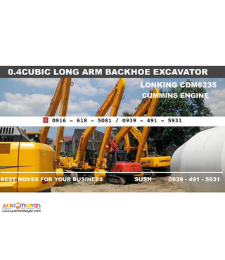 0.4 cubic long arm backhoe excavator lonking, cummins engine