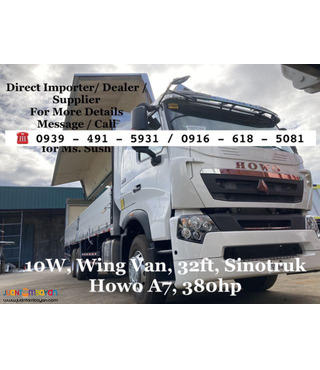 10Wheeler wing van 32ft, sinotruk howo a7 euro 2 & 4