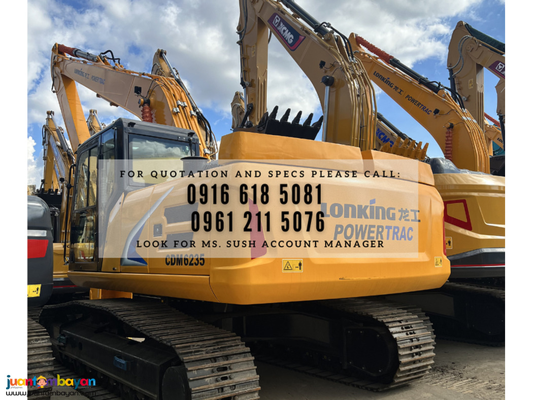 0.4 cubic long arm backhoe excavator lonking cdm6235, cummins engine