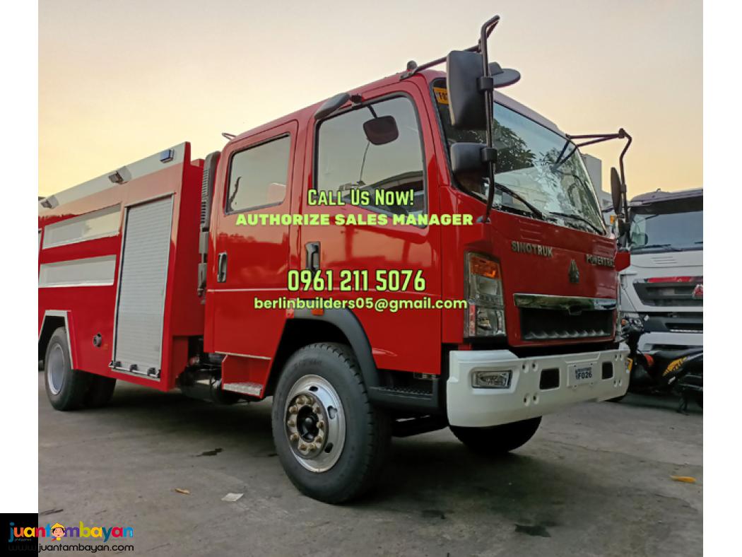 6 wheeler rescue fire truck sinotruk homan brand new for sale