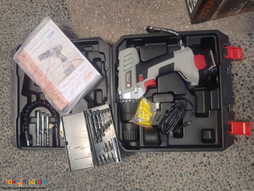 Swiss Military 14.4V Hammer Drill with MULTI FLEXIBLE BIT 
