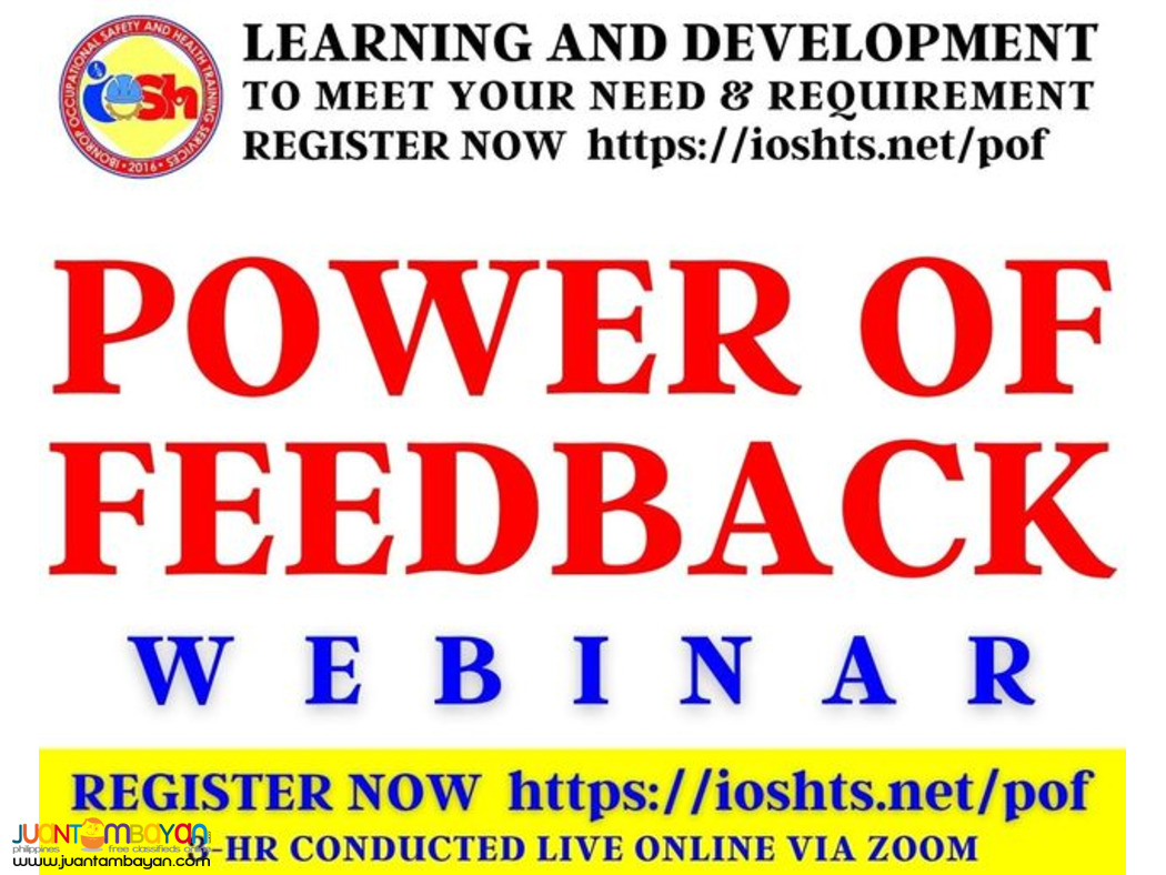 Power of Feedback Webinar with Certificate Online Seminar via Zoom