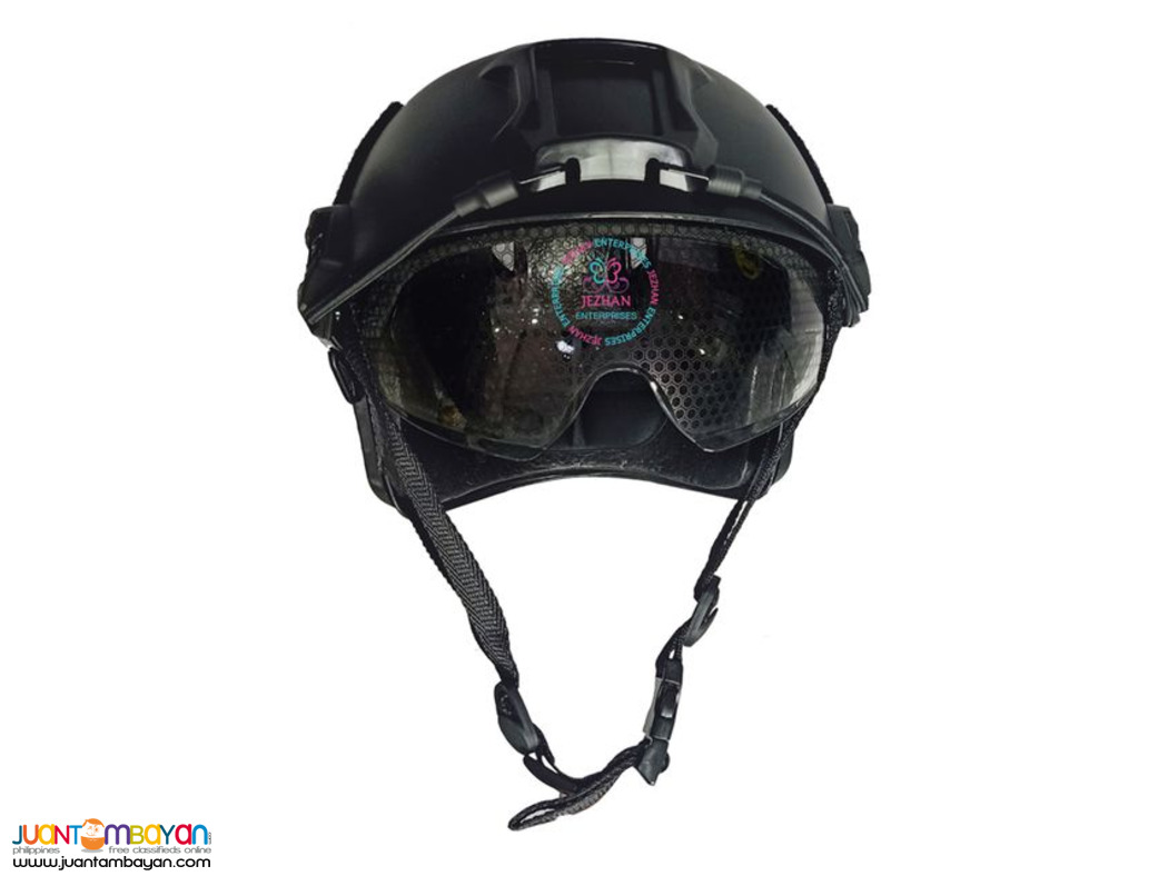  Tactical Helmet with Ballistic Goggles Military Shooting  