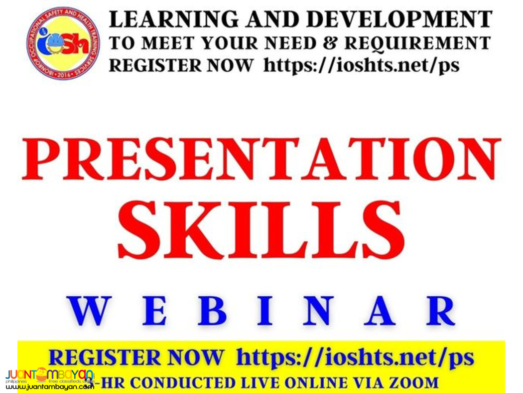 Presentation Skills Webinar with Certificate Online Seminar via Zoom