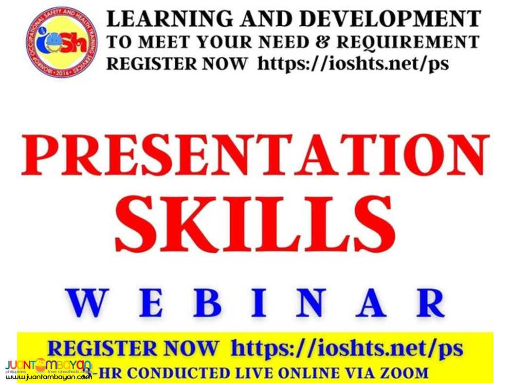 Presentation Skills Webinar with Certificate Online Seminar via Zoom Presentation Skills Webinar with Certificate Online Seminar via Zoom