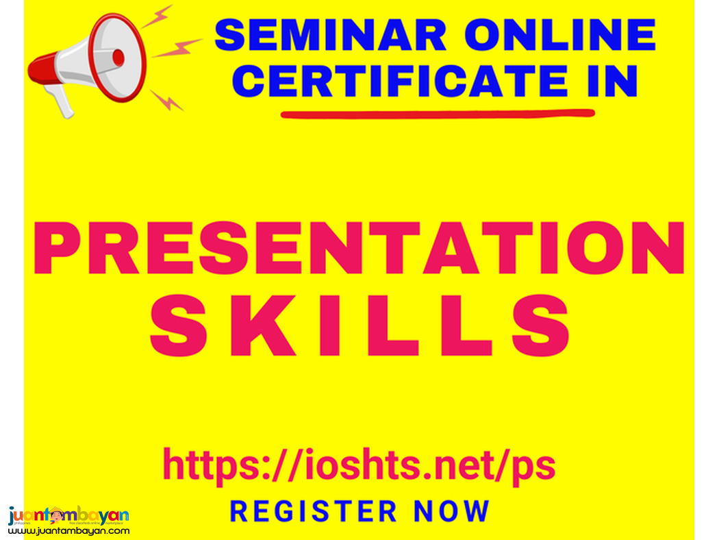 Online Seminar Presentation Skills Seminar with Certificate 
