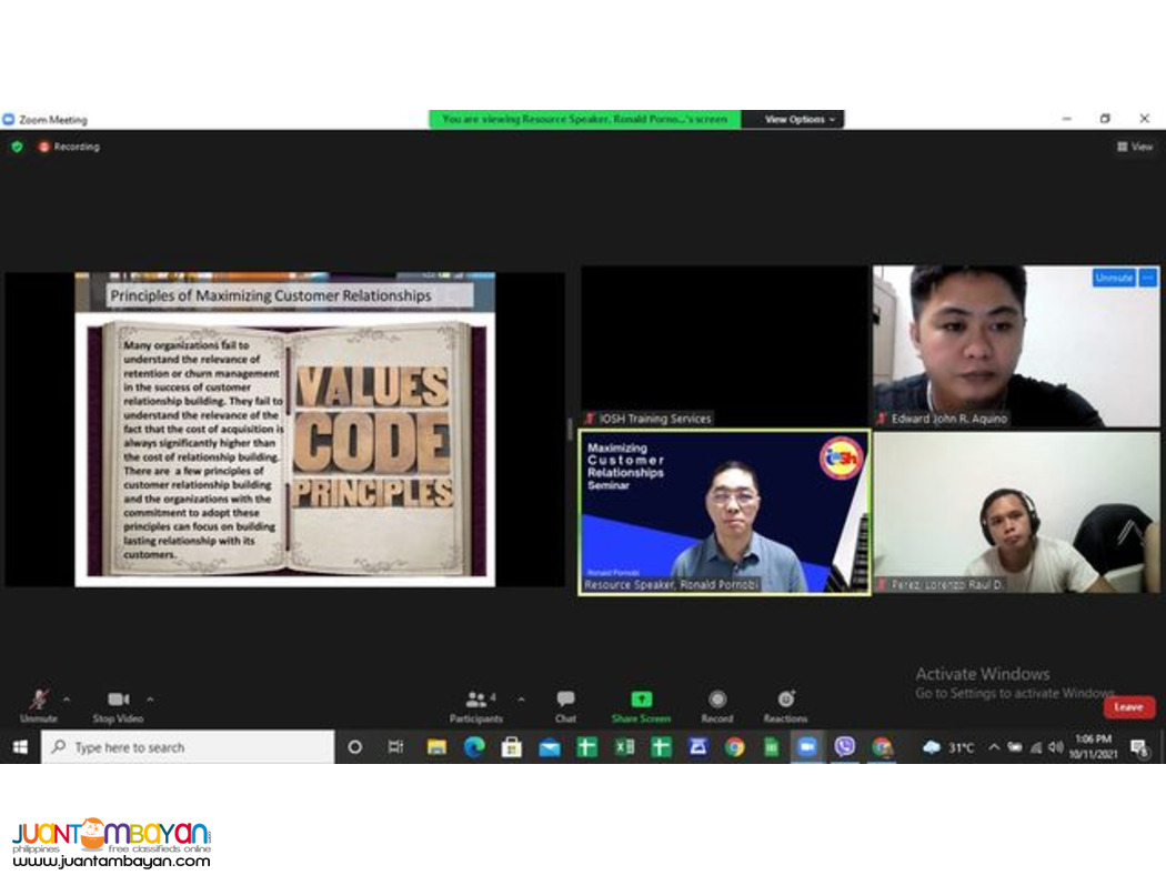 Maximizing Customer Relationships Seminar With Certificate Online