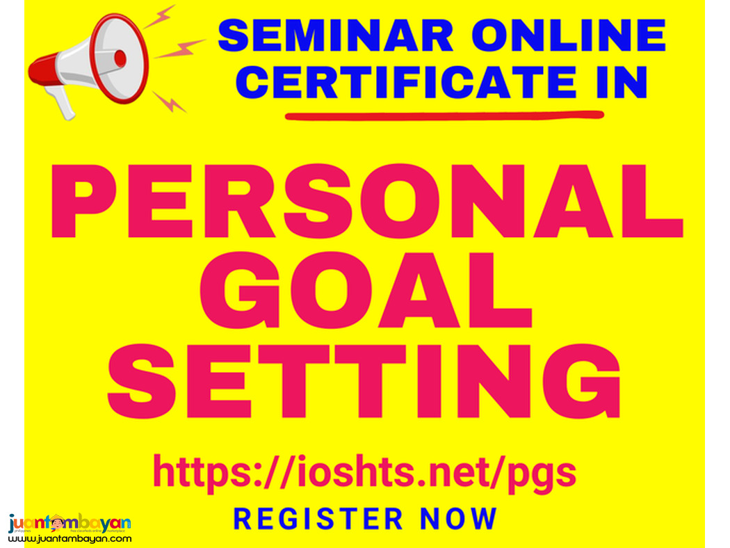 Personal Goal Setting Seminar with Certificate Online Seminar
