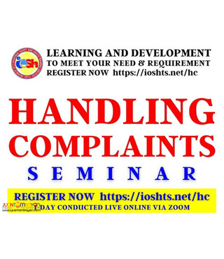 Handling Complaints Seminar with Certificate Online Seminar via Zoom