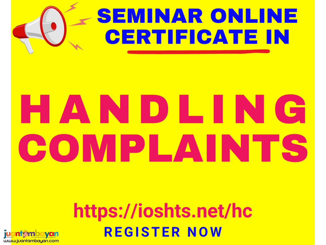 Handling Complaints Seminar with Certificate Online Seminar