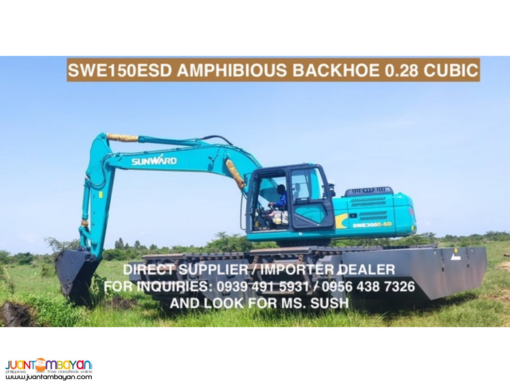 amphibious backhoe excavator swe150sd sunward