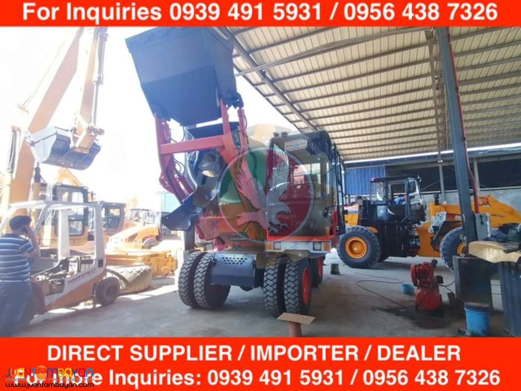 self laoding-mixer truck 0.6cubic bucket cap, 5cubic drum cap.
