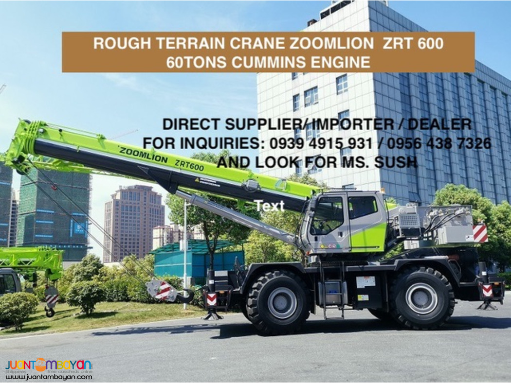 rough terrain crane zoomlion 60tons