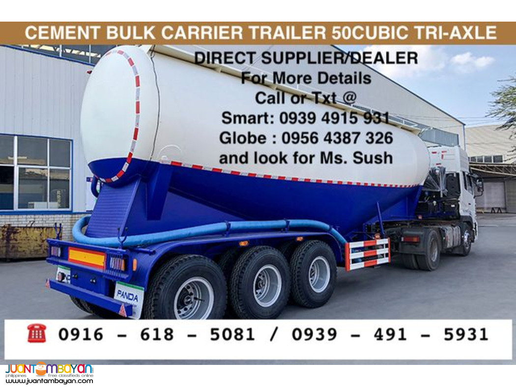 50 CUBIC cement Bulk Carrier Trailer tri-axle 12-wheeler