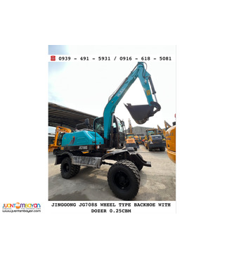 wheel type backhoe with dozer 0.25cubic Jinggong For Sale