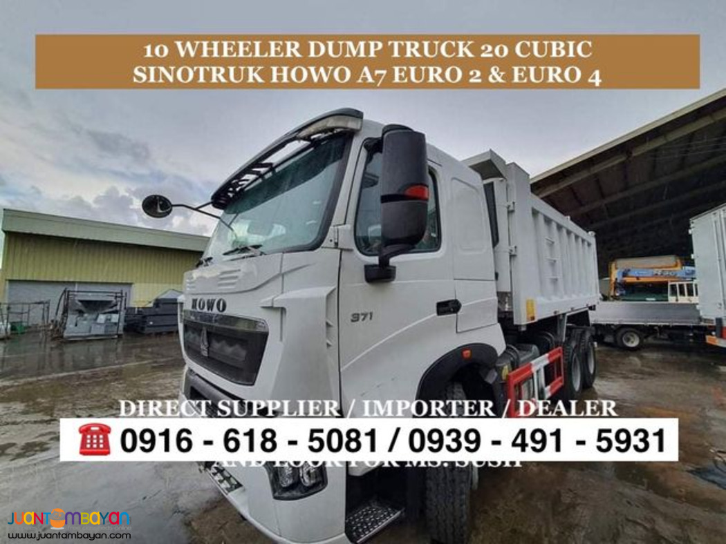 10 WHEELER DUMPTRUCK 20 CUBIC HOWO A7 EURO 2 & 4