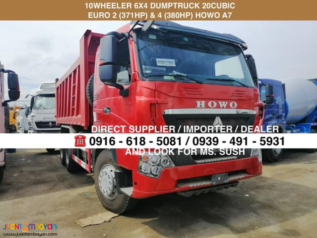 10 WHEELER DUMPTRUCK 20 CUBIC HOWO A7 EURO 2 & 4