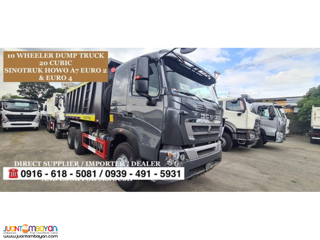 10 WHEELER DUMPTRUCK 20 CUBIC HOWO A7 EURO 2 & 4