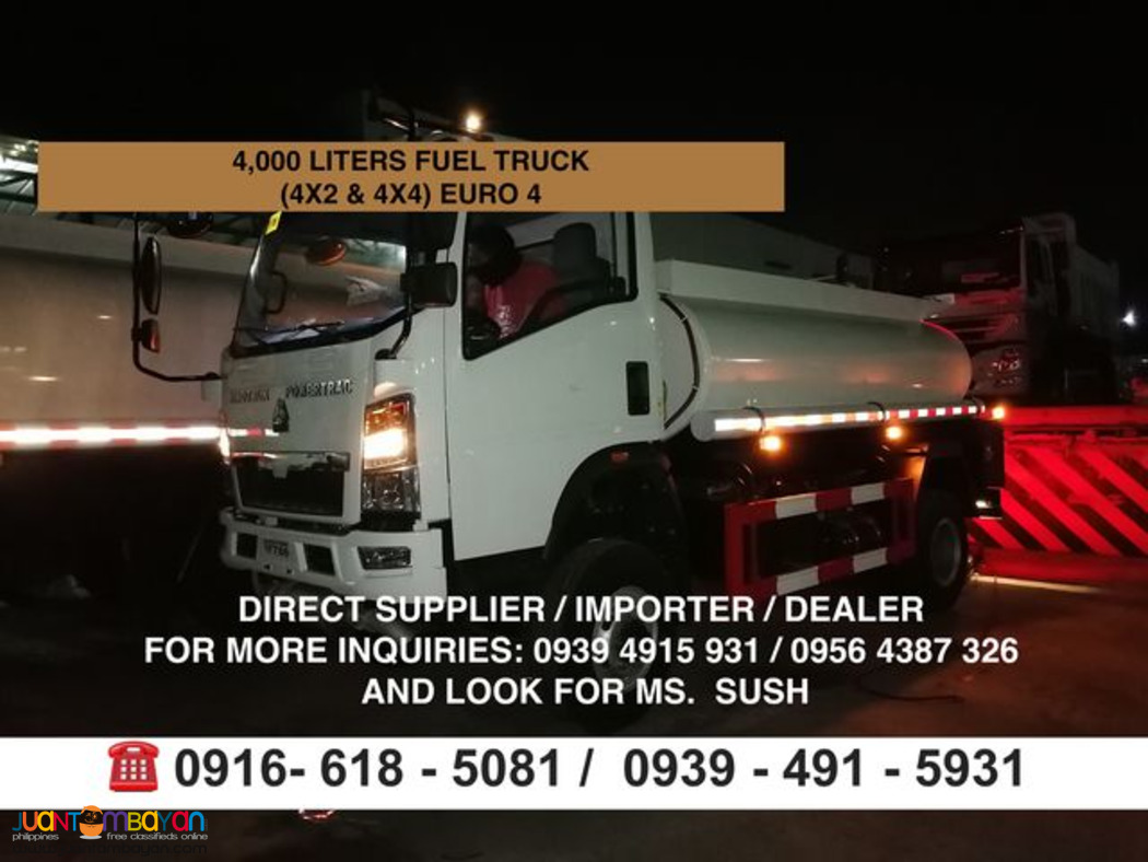 FUEL TRUCK 4,000 LITERS 6 WHEELER SINOTRUK HOMAN H3 4X2 & 4X4