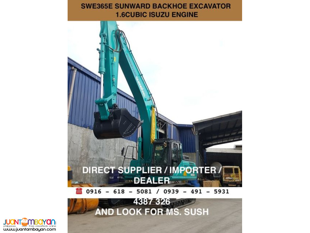 sunward swe365e backhoe excavatoe 1.6 cubic isuzu engine