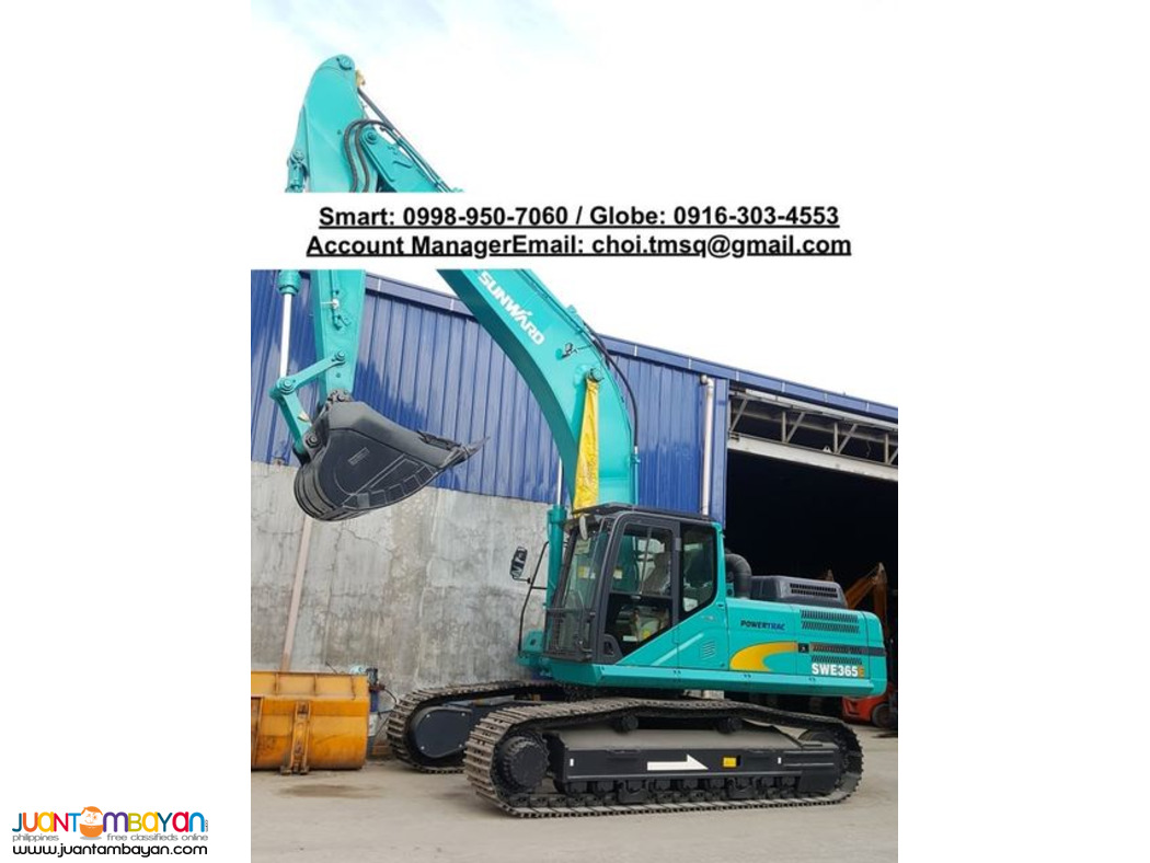 sunward swe365e backhoe excavatoe 1.6 cubic isuzu engine