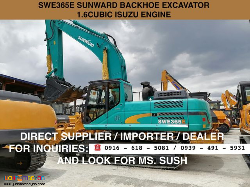 sunward swe365e backhoe excavatoe 1.6 cubic isuzu engine