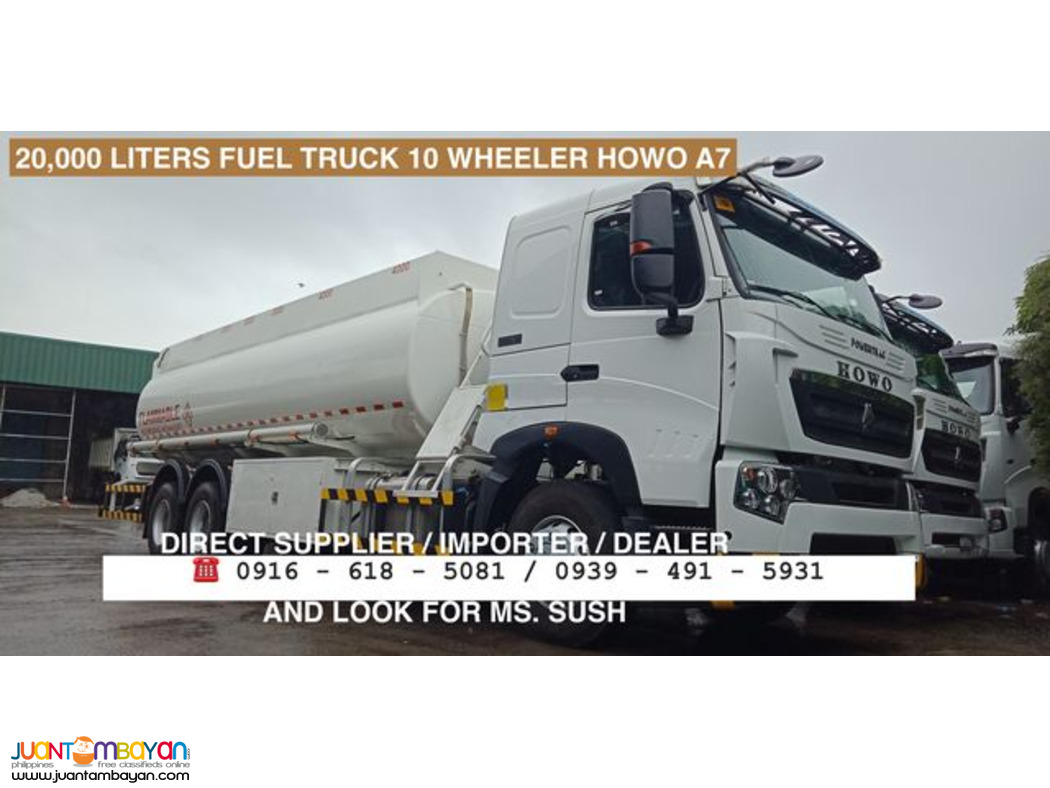 20,000 LITERS FUEL TRUCK 10 WHEELER HOWO A7 EURO 2 & 4