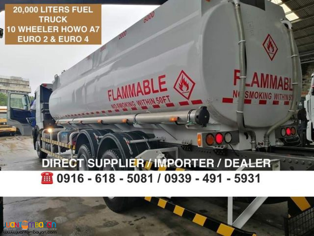 20,000 LITERS FUEL TRUCK 10 WHEELER HOWO A7 EURO 2 & 4
