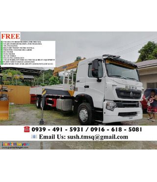 10 TONS CARGO BOOM TRUCK 10 WHEELER HOWO A7 EURO 2