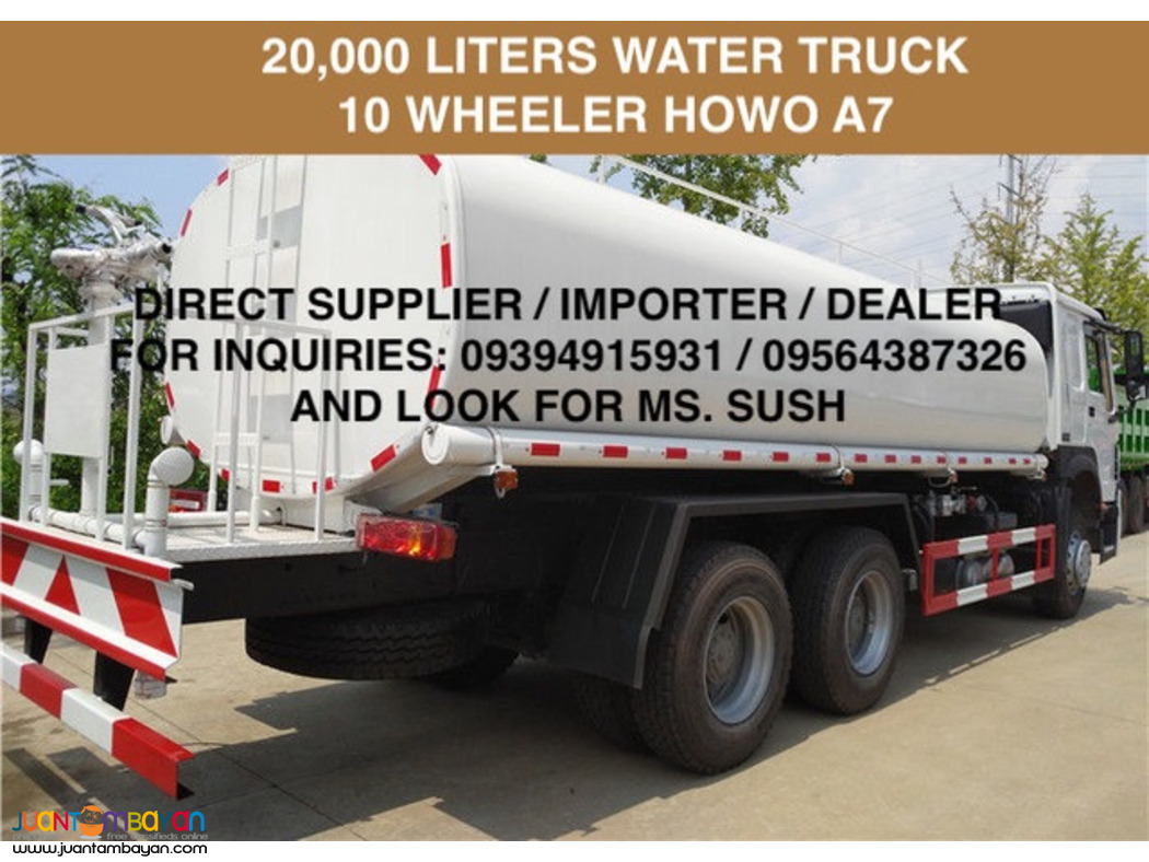 20,000 LITERS WATER TRUCK 10 WHEELER HOWO A7