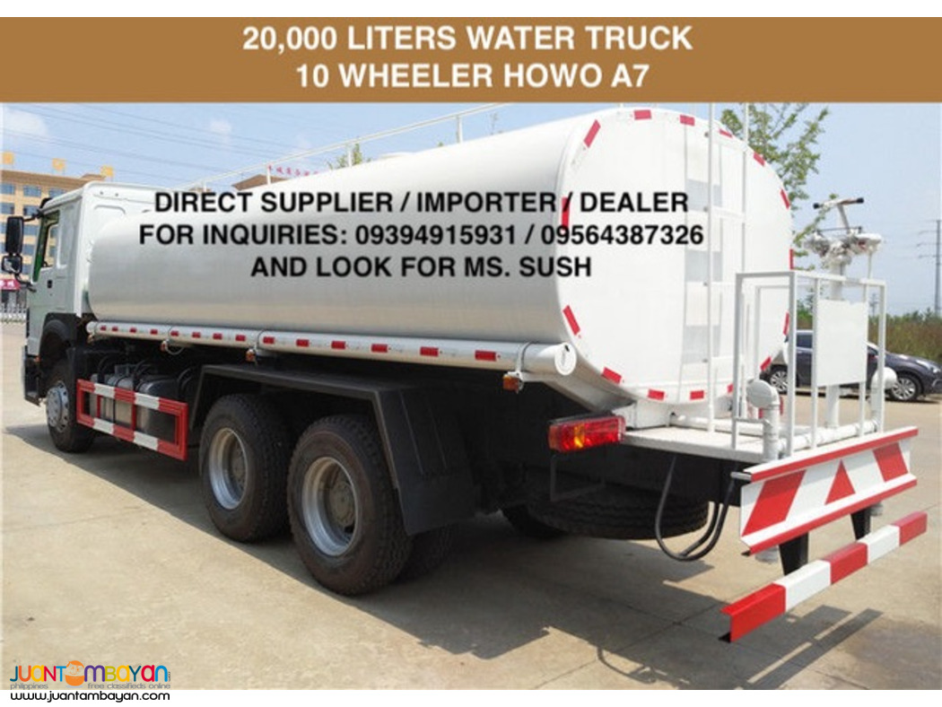 20,000 LITERS WATER TRUCK 10 WHEELER HOWO A7
